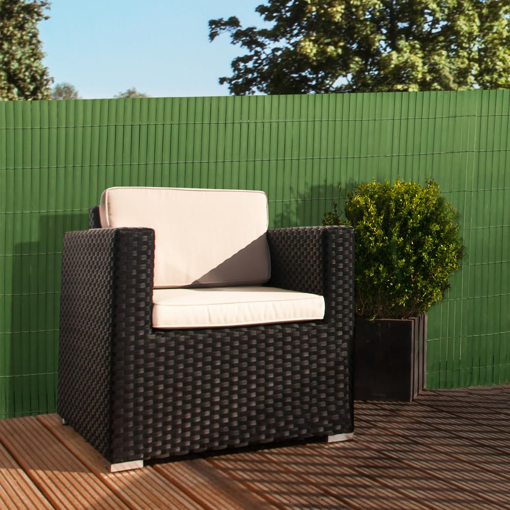 Jarolift Canisse en PVC Brise Vue 180 x 400 cm Vert Résistant aux UV et Intempéries
