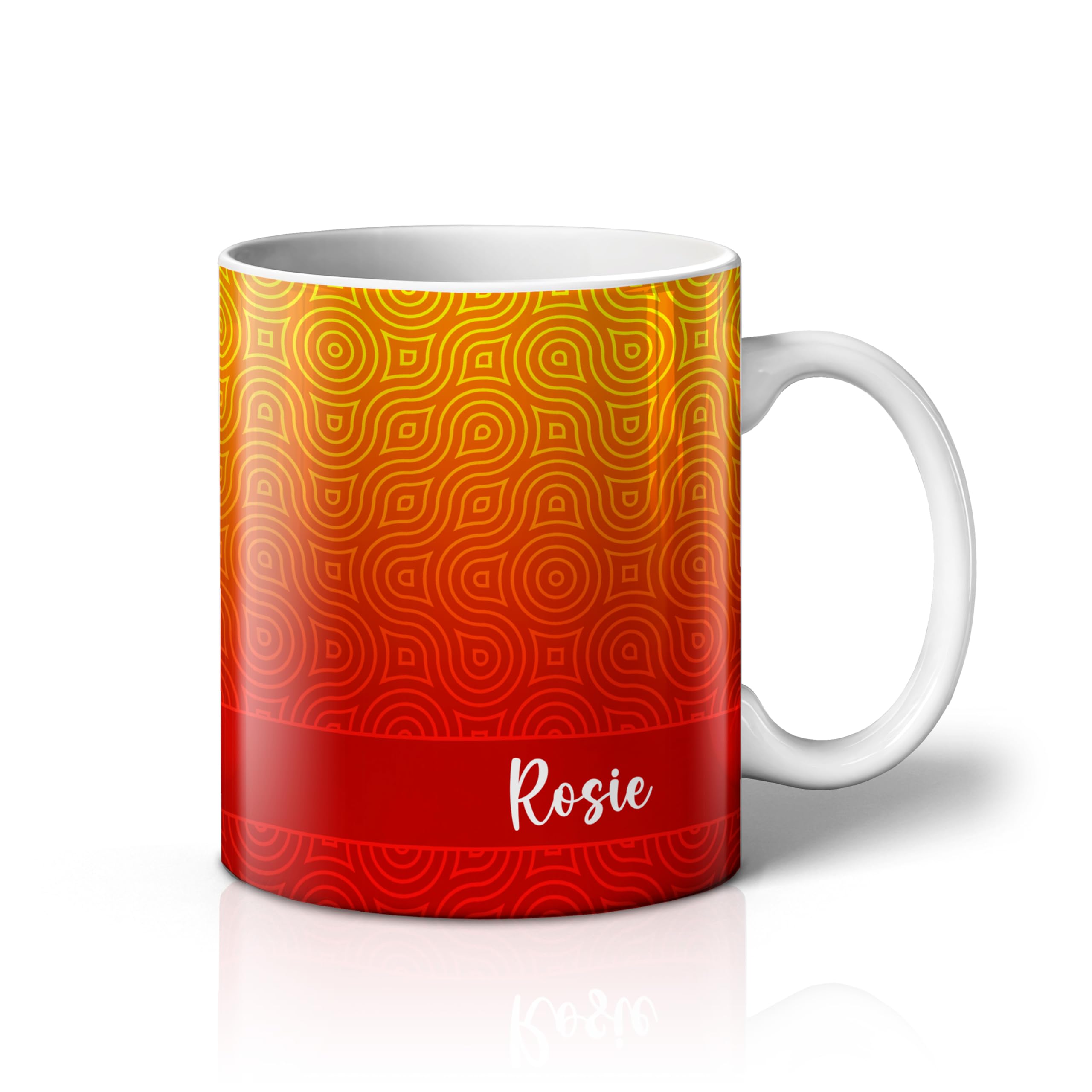 iCaseDesigner Personalised Colourful Pattern Mug with Any Name – Custom Coffee Mug – 11 Oz Tea Cup – Unique Customised Gift for Men, Women, Work, Birthdays and Anniversaries - 3. Sunburst Swirls