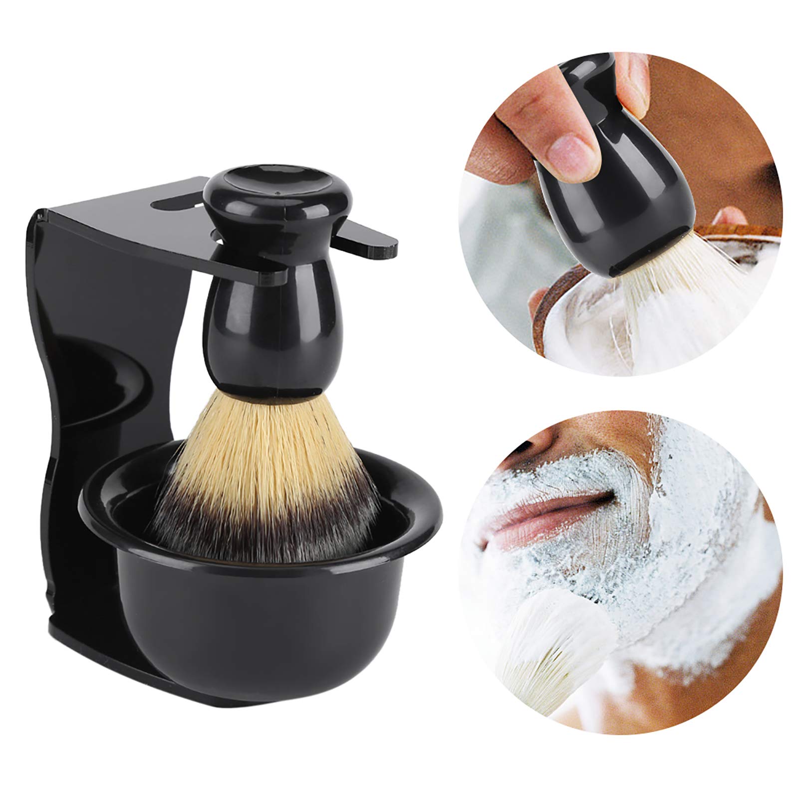 Pwshymi Small Size, Convenient for Home and Journey, Shaving Brush Stand, Holder, Bowl Set with Strong Structure.Wonderful Shaving Experience. Best Men