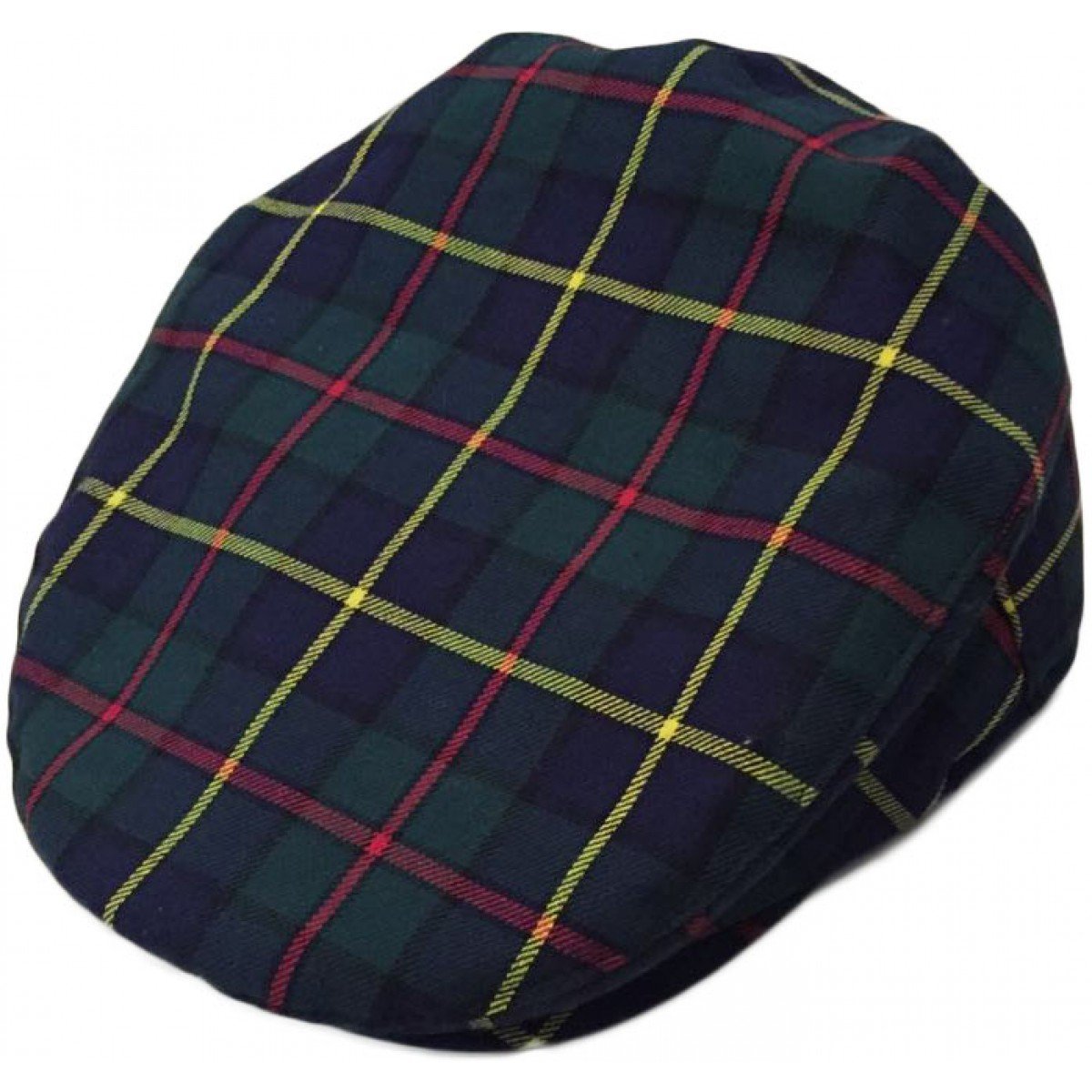 Major WearMens Official Navy Blue Scottish Tartan Flat Cap