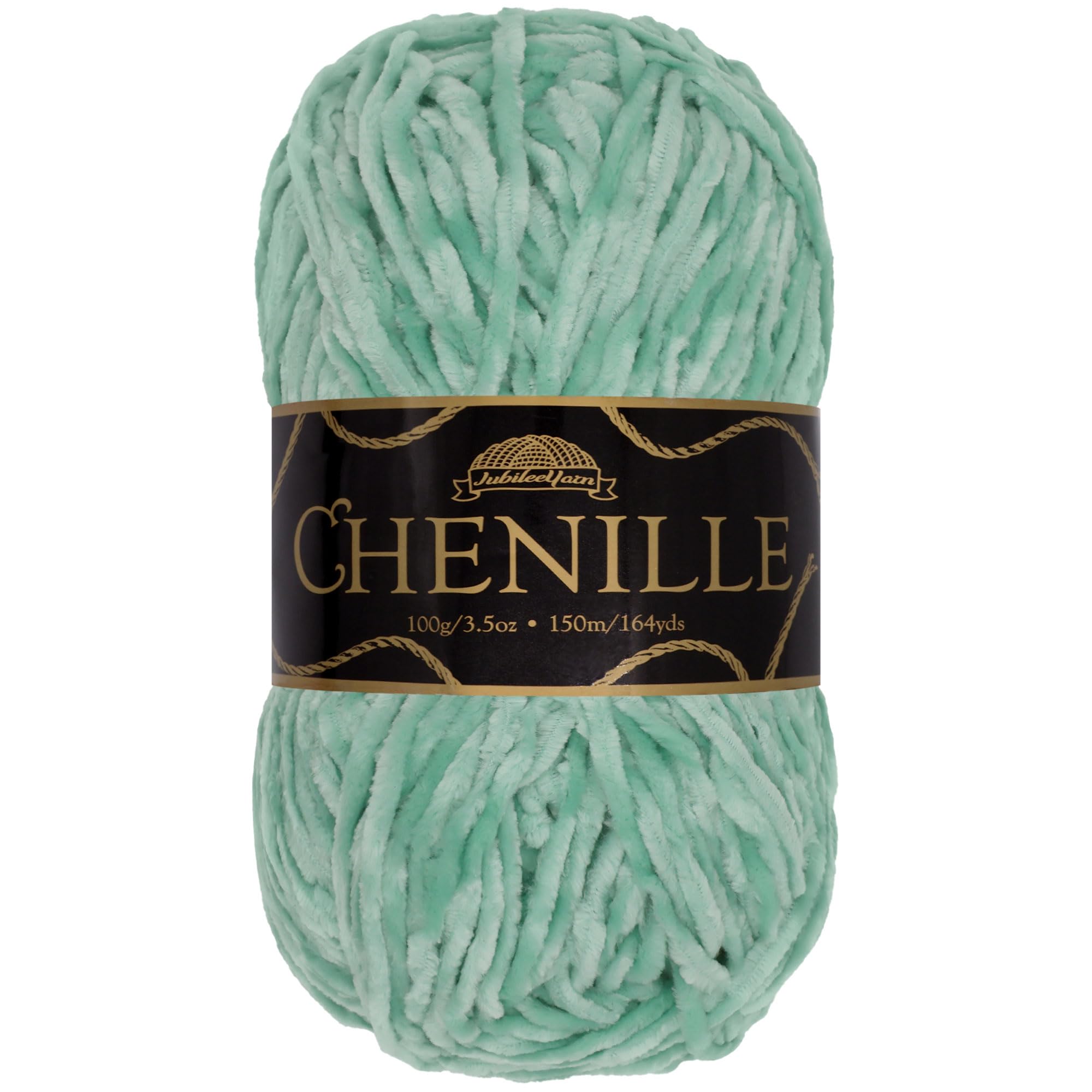 JubileeYarn Chenille Yarn - Worsted Weight - 100g/skein - Sea Spray - Teal Grey Seafoam Green - Crochet and Knitting Yarn - 1 Skein