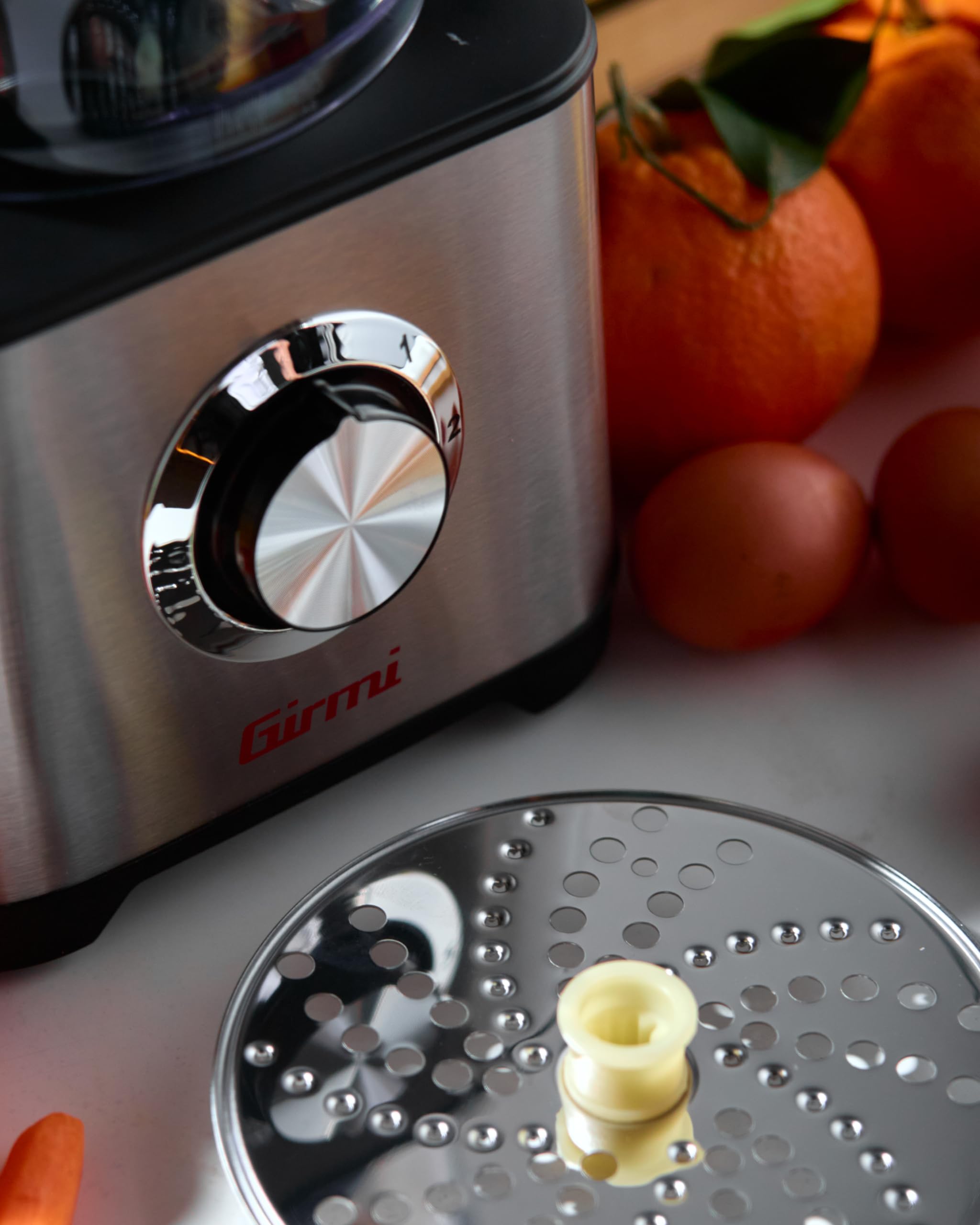 Girmi RB76 Mastro Girmi Robot Multifunción, 600 W, Cuerpo de Acero Inoxidable, Capacidad de 1200 cc, 2 Velocidades + Función Pulse, Doble Sistema de Seguridad en el Encaje, 7 Accesorios Incluidos