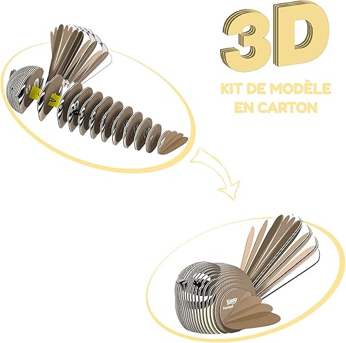 Miniatura 2 de Eugy Fantail Bird - Rompecabezas 3D de 27 piezas, respetuoso con el medio ambiente, juguete educativo para niños, niñas y niños a partir de 6 años