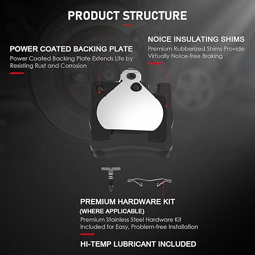 Miniatura 3 de cciyu D853 D873 Pastillas de freno de cerámica delanteras y traseras 8 piezas para Mercedes-Benz CLK3CLK430, 98-99 para Mercedes-Benz E300, 98-02 04