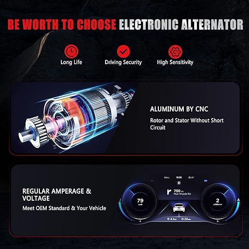 Miniatura 6 de GDSMOTU Nuevo alternador compatible con Ford para E-150 Econoline L6 4.9L 1992-1996 para Ford para E-150 Econoline Club Wagon L6 4.9L 1992-1996,