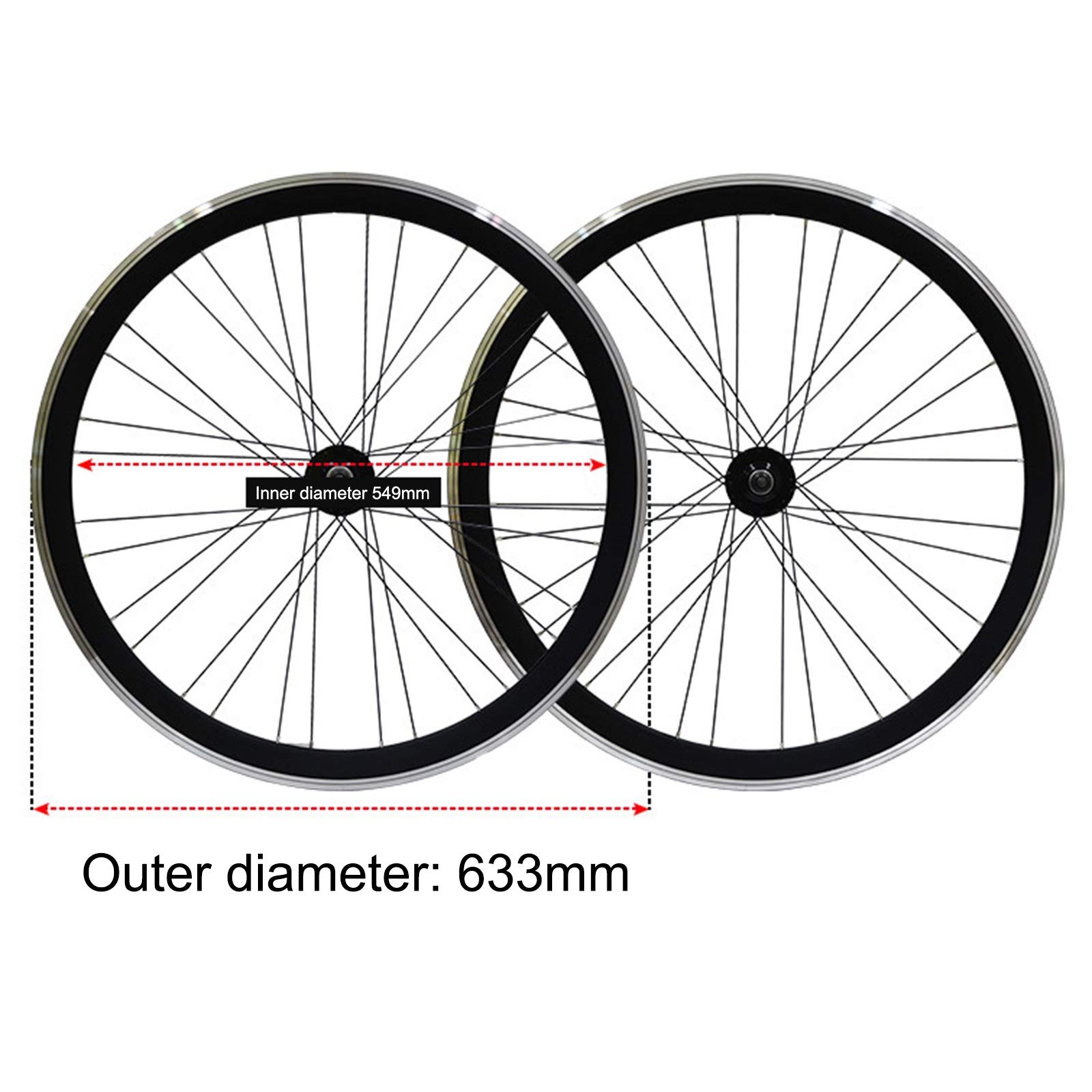 Amazon | 700C 固定ギア自転車ホイールセット 40mm ピストバイク前輪と 
