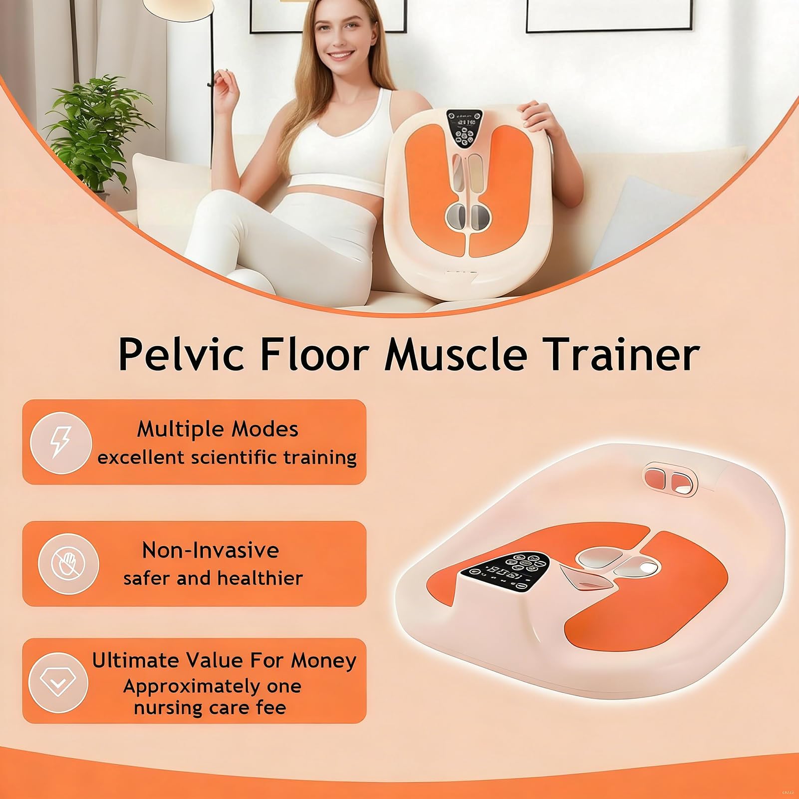 Strumento per La Riparazione dei Muscoli del Pavimento Pelvico, Ortesi per Muscoli del Pavimento Pelvico con Regolazione 5 velocità, Non Invasivo, per La Salute Pelvica di Donne/Uomini