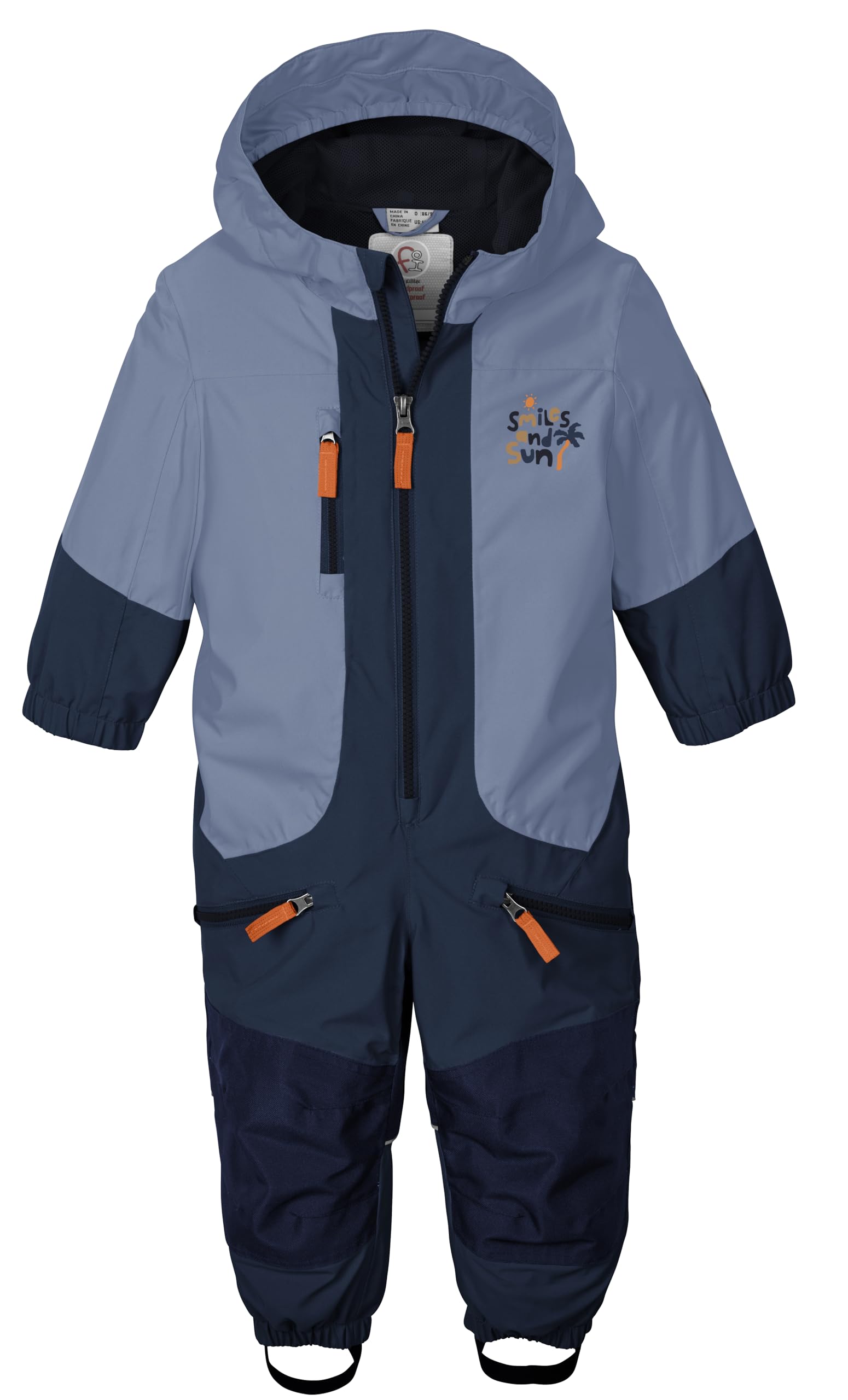 first instinct by killtec Kinder Funktionsoverall/Matschanzug mit Kapuze 42909-000, hell denim, 122-128, 42909-000