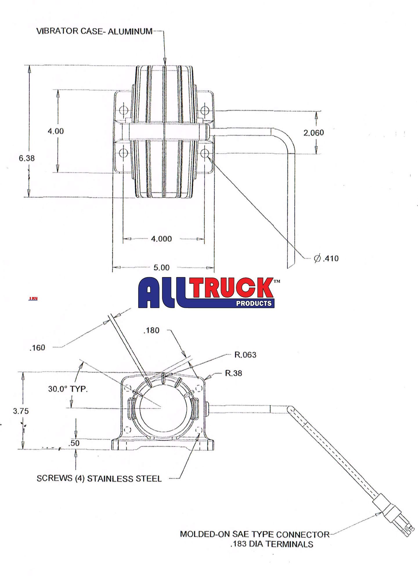 80 LB 12V DC Vibrator For Salt Spreaders, Concrete Mixers & Dump Trucks - VB080 Model