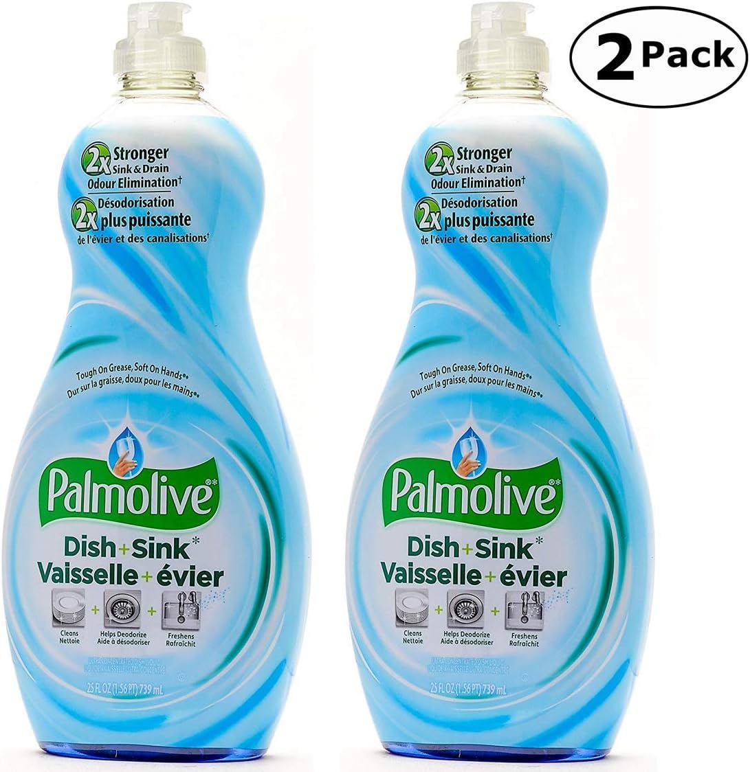 Palmolive Soft on Hands & Soft on Nails Utra Dish + Sink Dishwashing Liquid Soap Detergent, 25 Oz Twin Pack, (25 Oz x 2, Total 50 Oz)