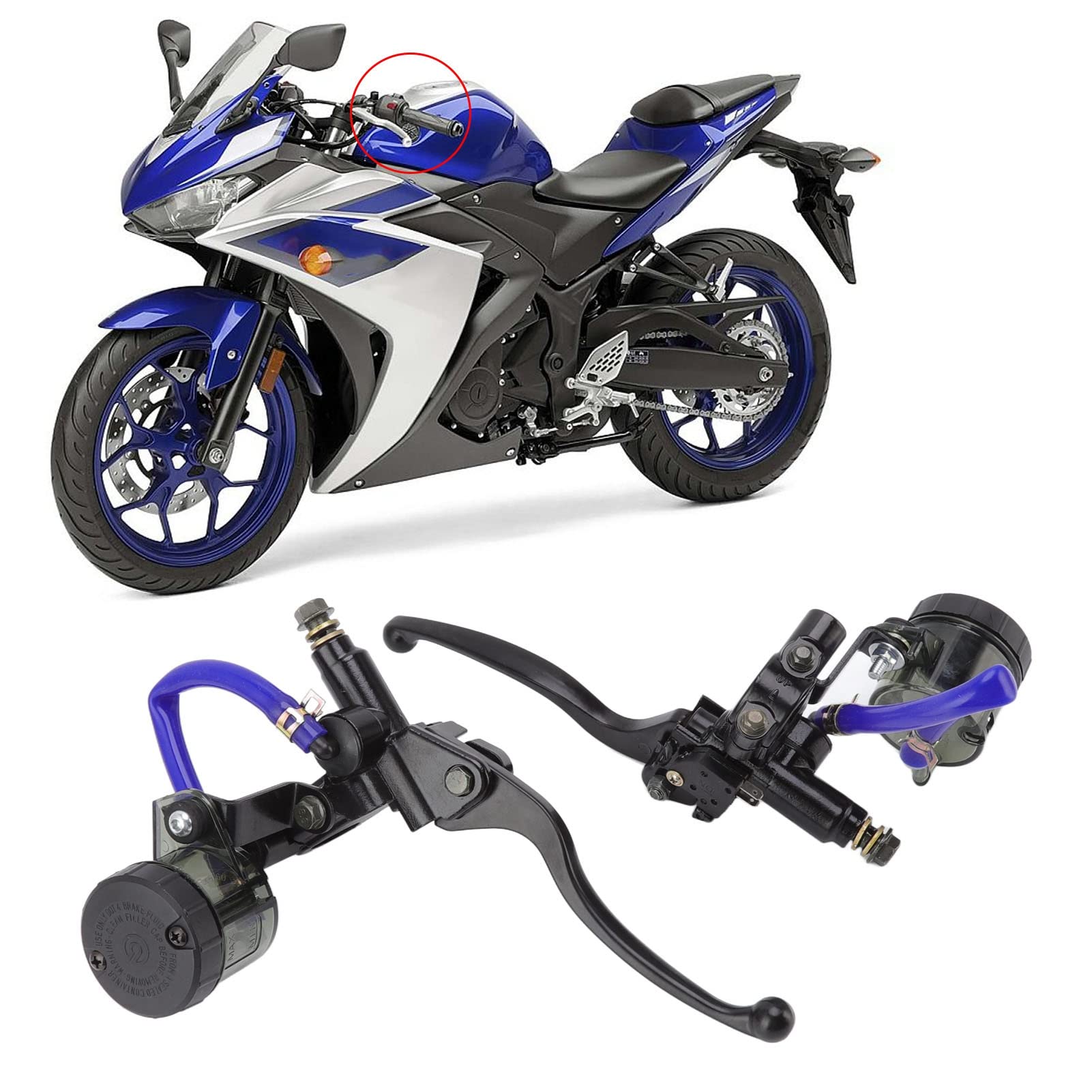 Leve Freno Frizione, 1 Paio Freno Moto Frizione Cilindro Maestro Freno Leva Frizione Accessori Moto con Sostituzione Serbatoio per Leve Maniglia Freno Frizione Moto