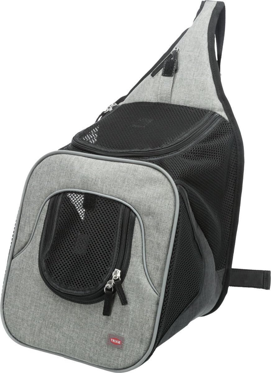 TRIXIE 28941 Sac ventral Savina en Nylon Noir/gris30 × 33 × 26 cm