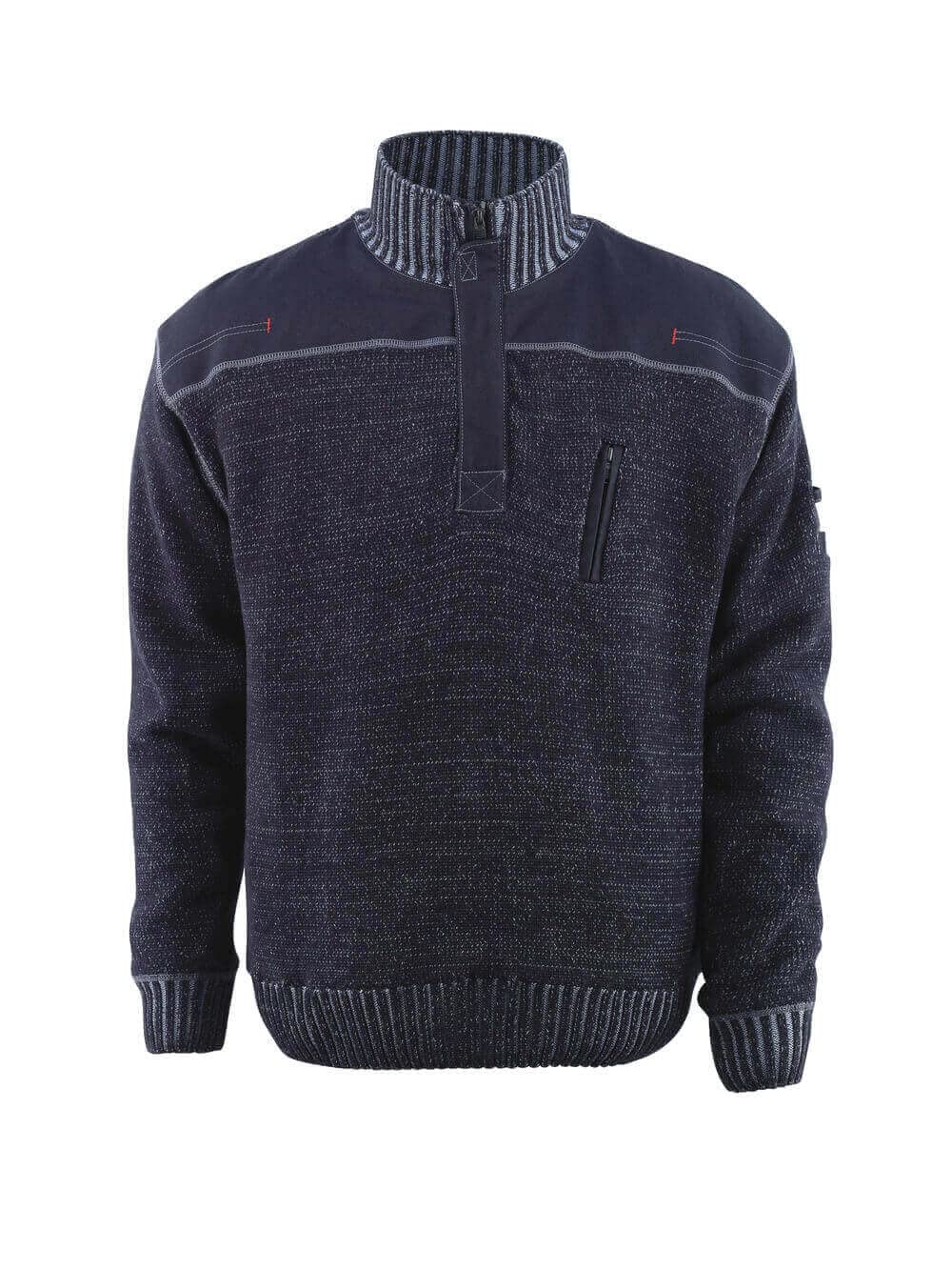 Mascot Blue Grey 50354-835-180 Naxos Frontline Lightweight Lining Knitted Jumper With Half Zip, Size M,