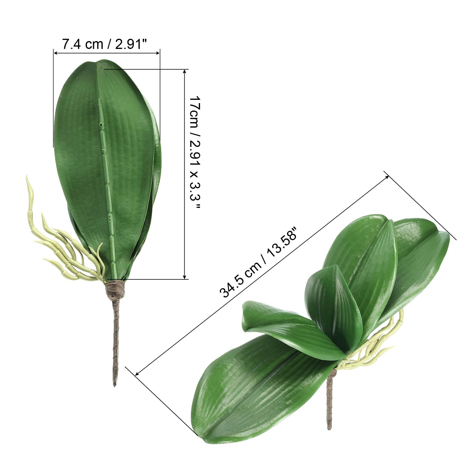 PATIKIL Faux Orchid Leaves 3.3 Inch - Image 2