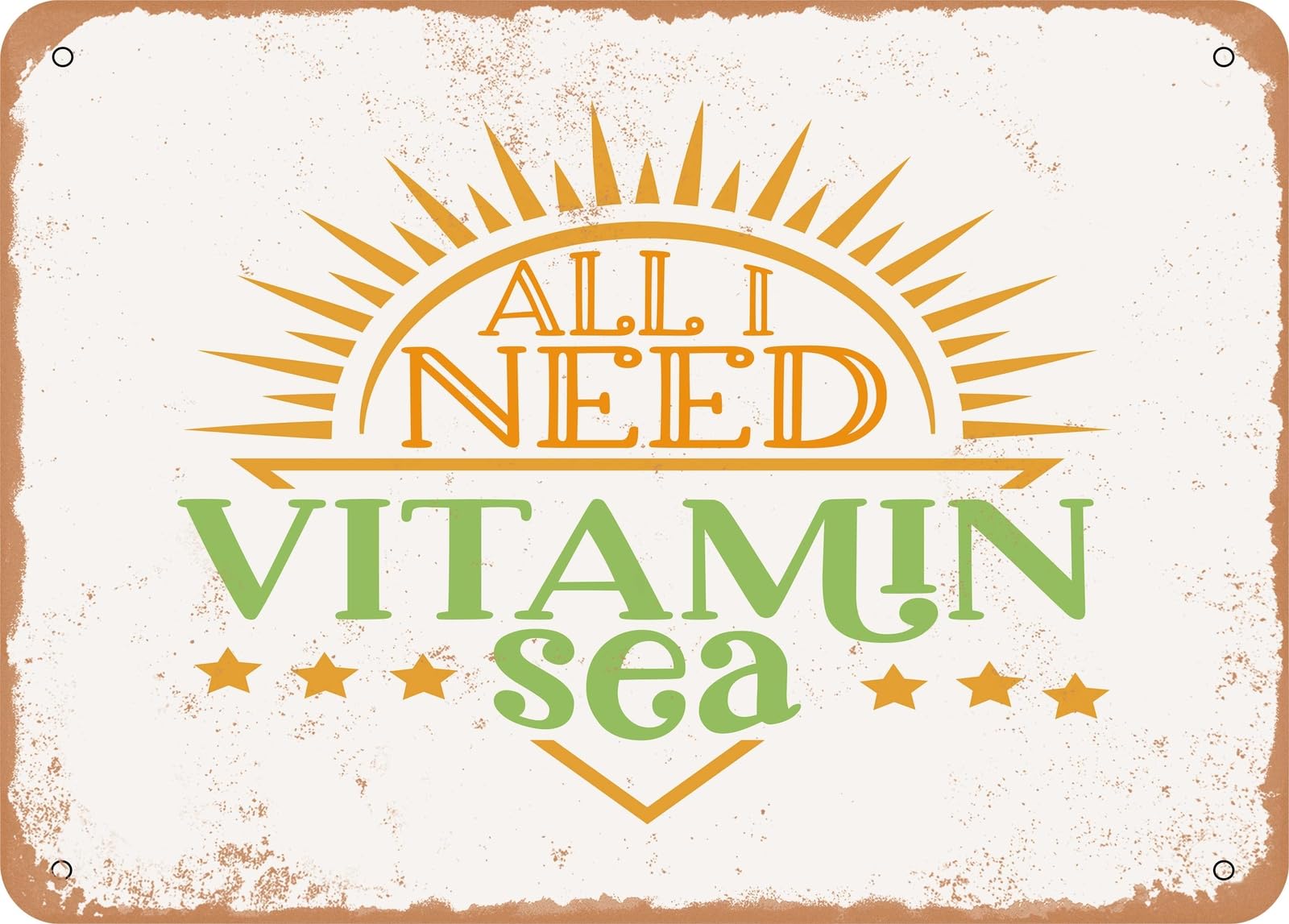 Miaomansenstore Metal Sign - All I Need Vitamin Sea - Vintage Look Sign Home Decor