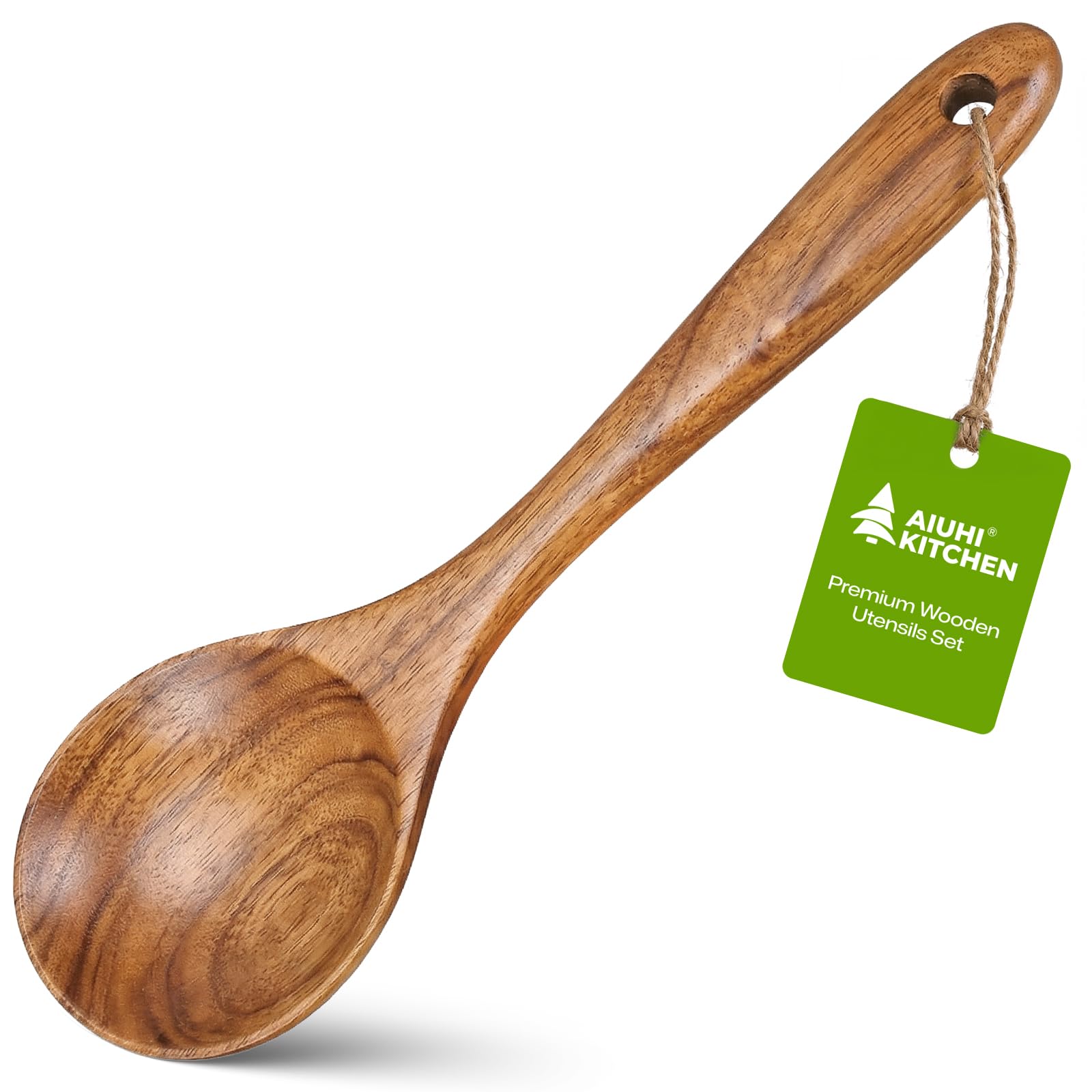 AIUHI Premium Teak Wood Salad Serving Fork, Ergonomic Handle Non-Scratch Wooden Cooking Fork, Durable Kitchen Utensil for Salad Mixing Pasta Tossing and Food Serving — Amazon image 11