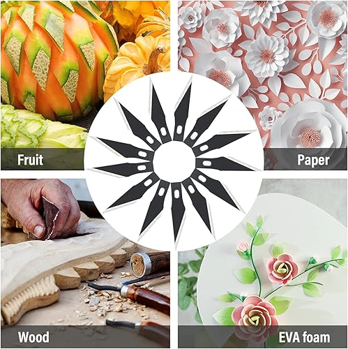 Miniatura 7 de EHDIS Cuchillas de cuchillo de precisión para manualidades, 11 #, repuesto de cuchillas de arte, herramienta de corte con estuche de almacenamiento