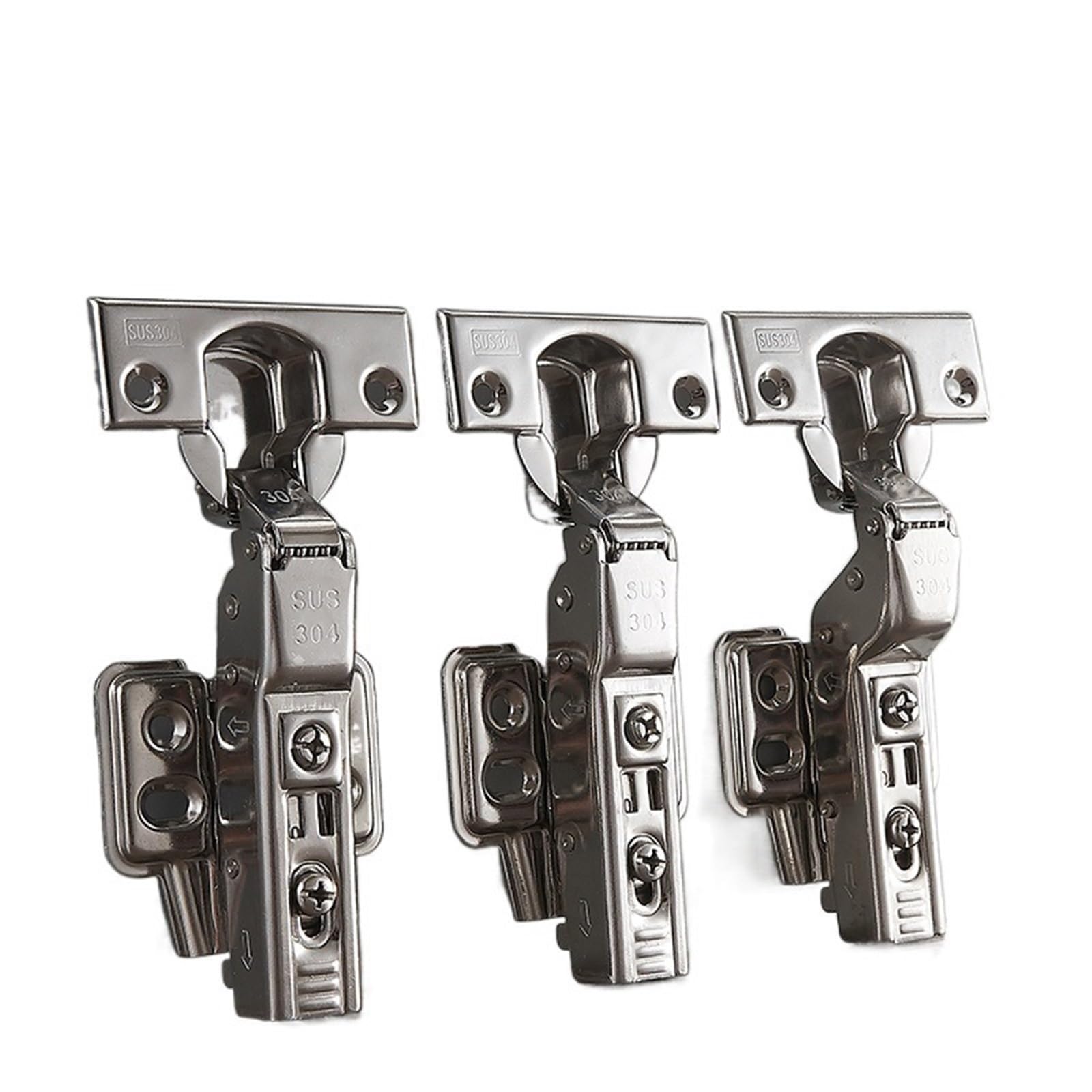 Schrank Scharnier Scharnier-Möbelbeschläge aus Edelstahl 304 mit Absenkautomatik for Schränke und Schrankmöbelbeschläge Dämpferpufferscharniere Küchenscharnier (Color : 4pieces Full Overlay)