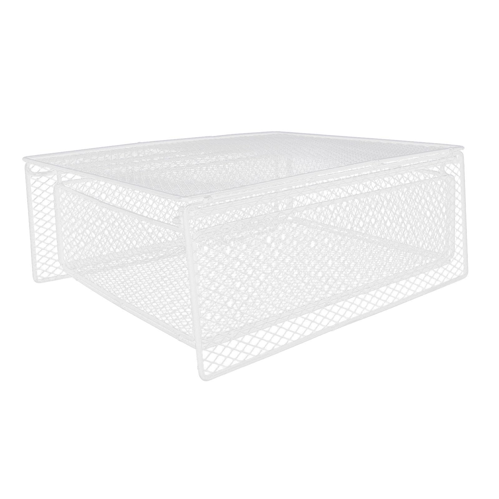NUOBESTY Organizador para Almacenamiento Armario para Estantes Blanco de Hierro de Diseño Apilable Cajones y Baño y Closet