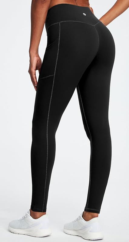 Heathyoga Leggings with Pockets for Women Tummy Control High Waisted Yoga Pants with Pockets for Women Compression Leggings Black image 2