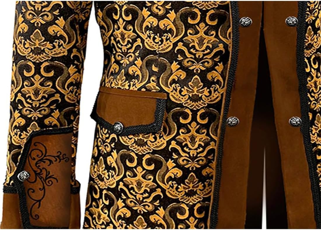 Men Steampunk Medieval Jacket Victorian Vampire Pirate Frock Coat Costume - Image 7