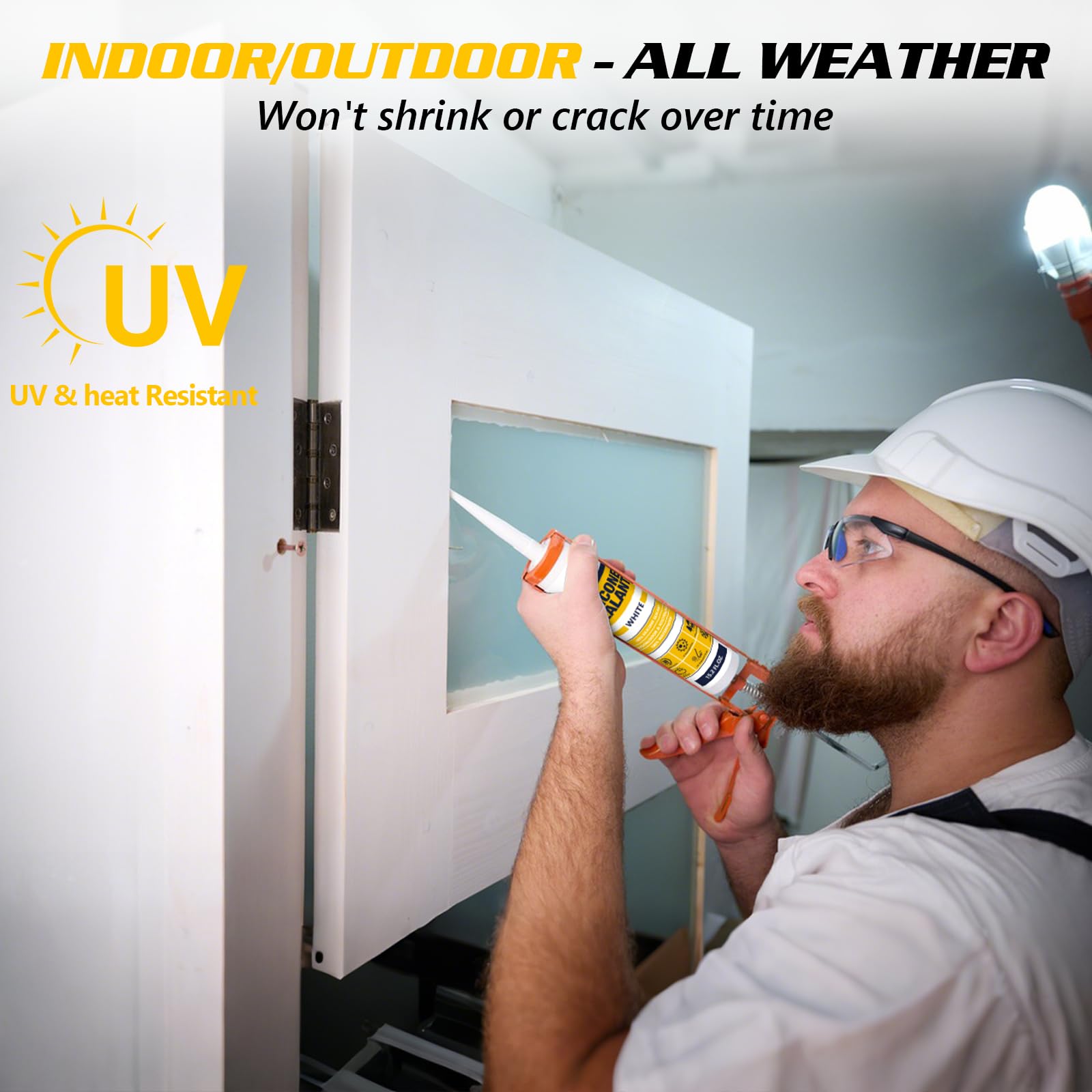 LISRUX Silicone Caulk - Waterproof Window & Door Sealant -5 LISRUX Silicone Caulk - Waterproof Window & Door Sealant -5