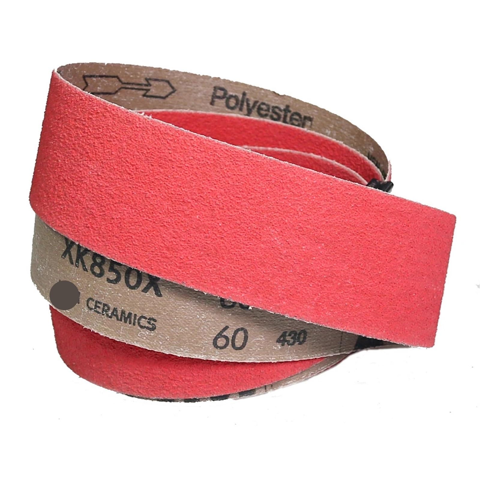 Carta Abrasiva 4 pezzi 2x72 Nastri abrasivi in ​​ceramica Taglio rigido e veloce for acciaio al carbonio serie 400 inossidabile(P80)