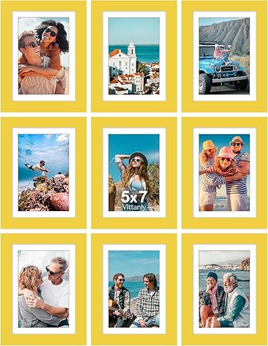 Vista 21 de Vittanly - Juego de 9 portarretratos, plexiglás resistente a rupturas, exhibe fotos de 12 x 12 pulgadas o, con paspartú, de 8 x 8 pulgadas, marcos