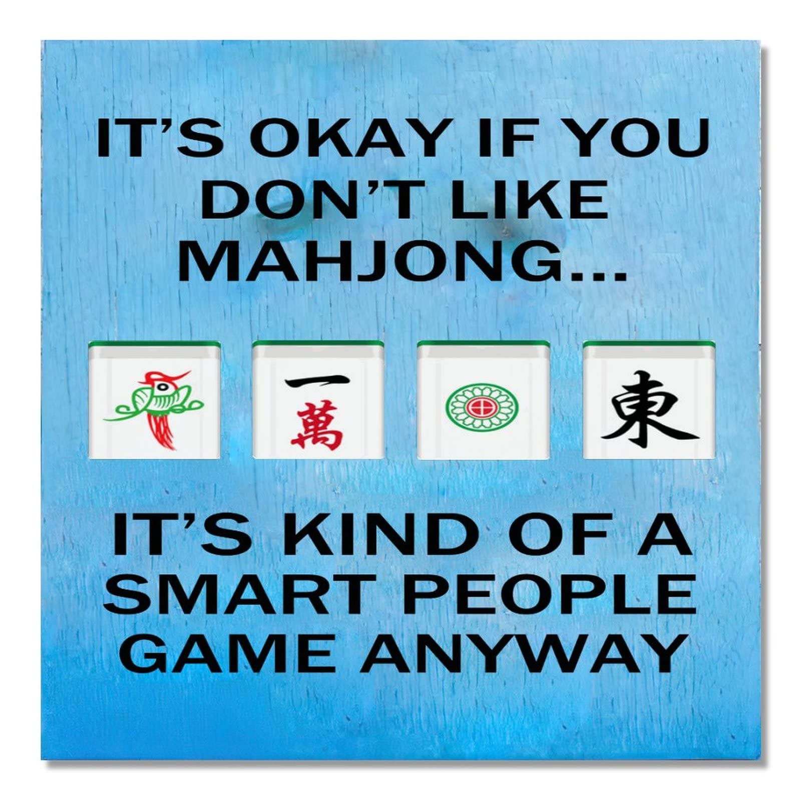 Plaque en bois Mahjong 101x101 cm pour décorer votre salon de jeu