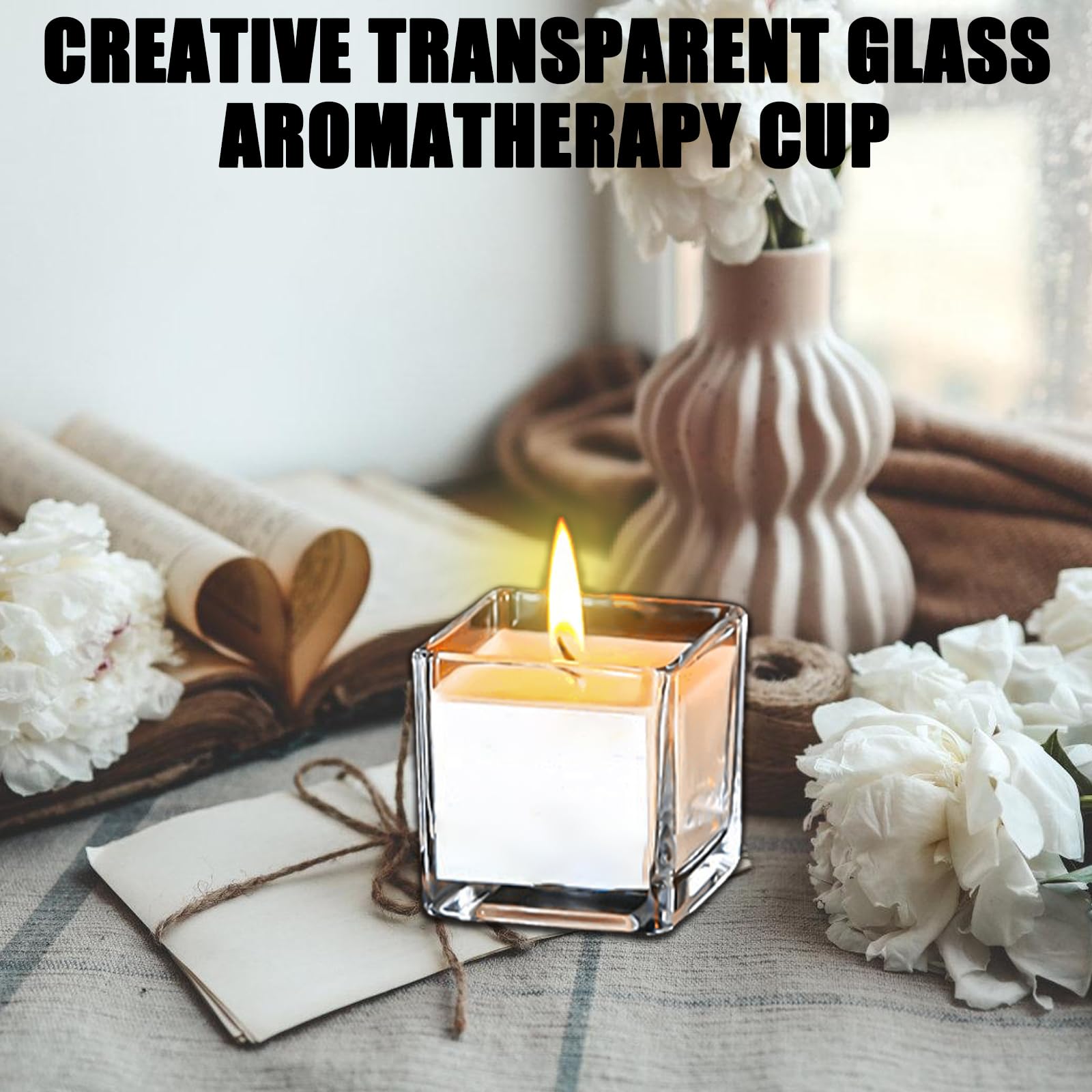 Focenat Set di 12 Portacandele in Plastica, 6cm H x 6cm Porta Candele da Tavolo, Contenitori per Candele Trasparenti, Portacandele Piccolo per Fai Da Te Candele per Decorazioni Casa, Matrimoni, Feste