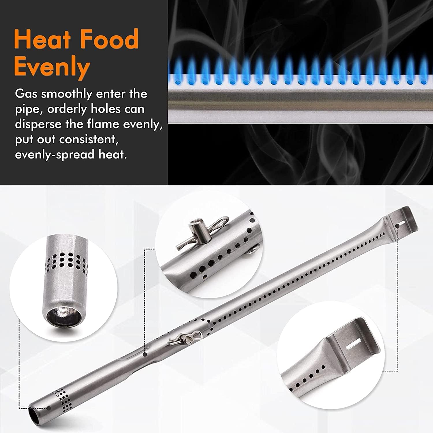 Grill Replacement Parts for Charbroil Advantage 4 Burner 463344116, 466344116. Heat Plate Shields, Burner, Carryover Tube and Igniters for Charbroil 463344116 Replacement Parts, Char-Broil 466344116.