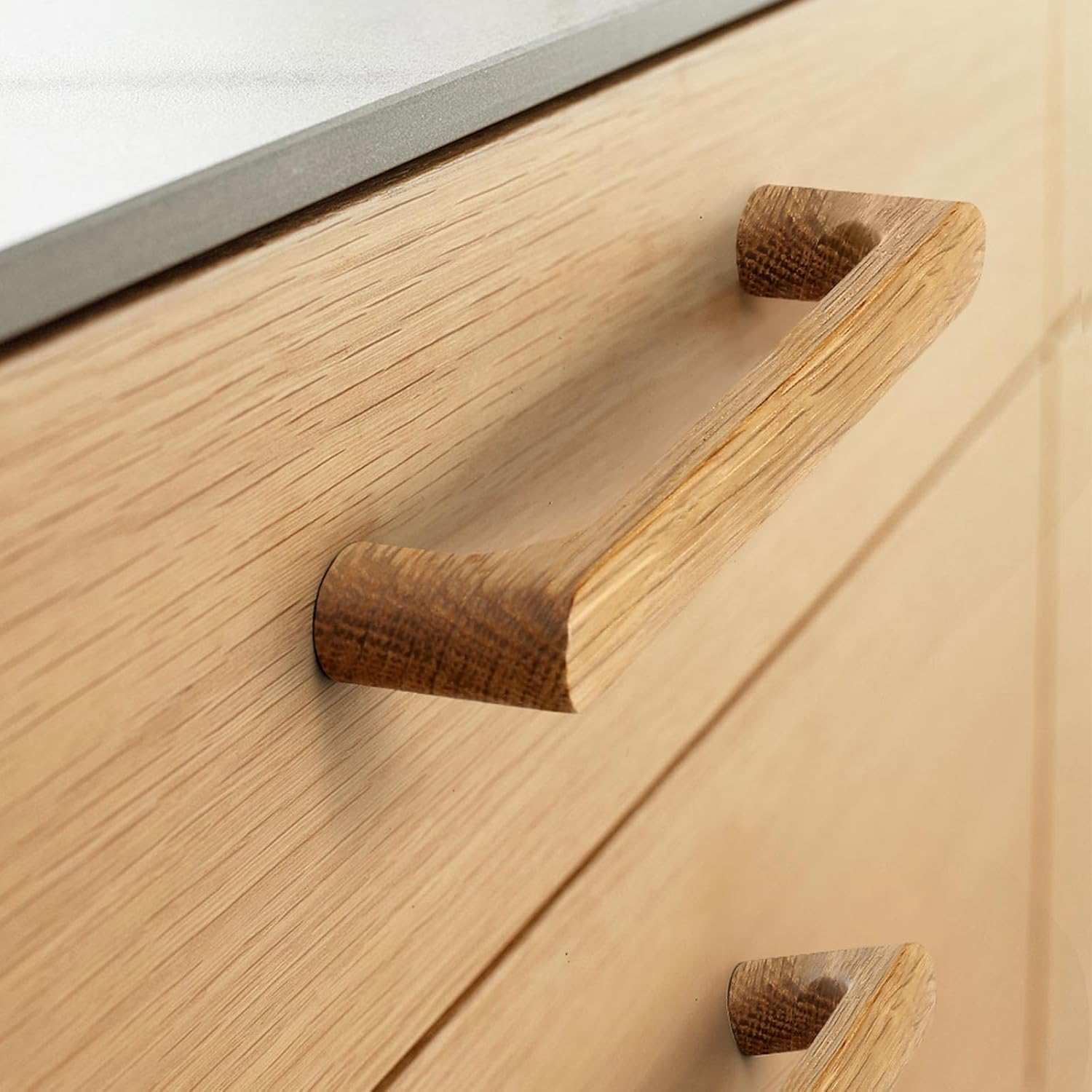 Burlywood Round 7-1/2in 8 Pcs Wooden Drawer Pulls Handle for Cabinets Kitchen Cabinet Door