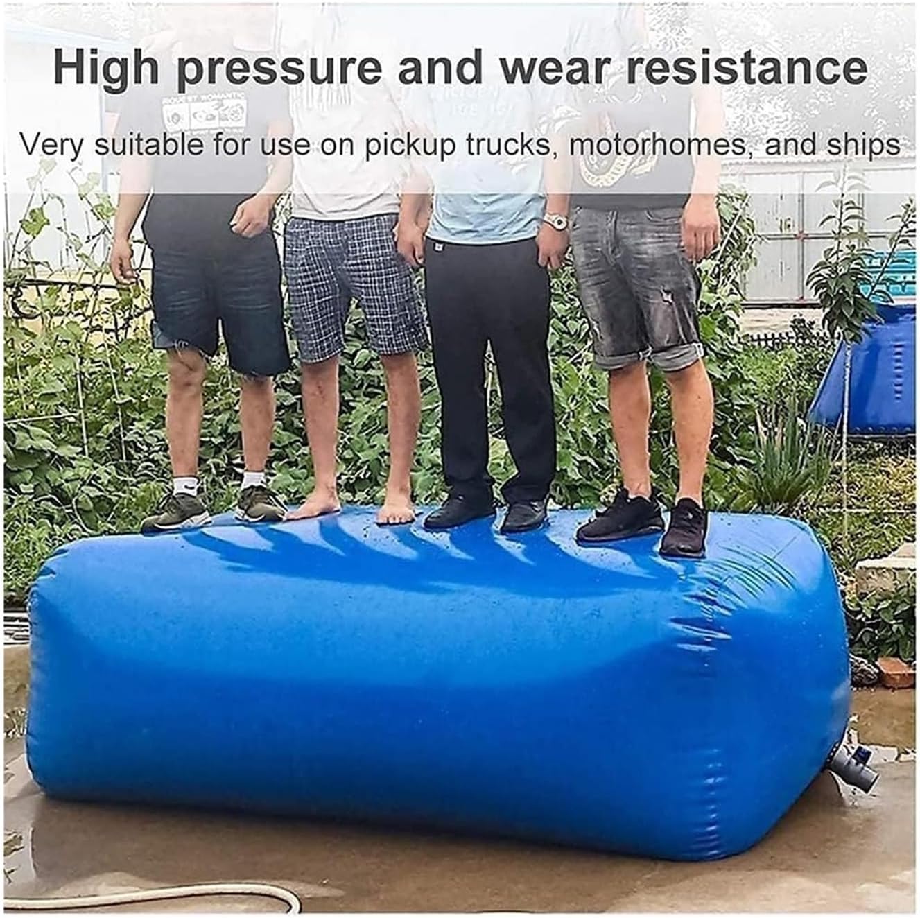 Portable Water Bladder Bag Collapsible and Durable, PVC Large Capacity Cube Water Tank for Outdoor Transport Water Gardening Watering, Customizable (Color : Blue, Size : 1000L/1.5x1x0.7m)