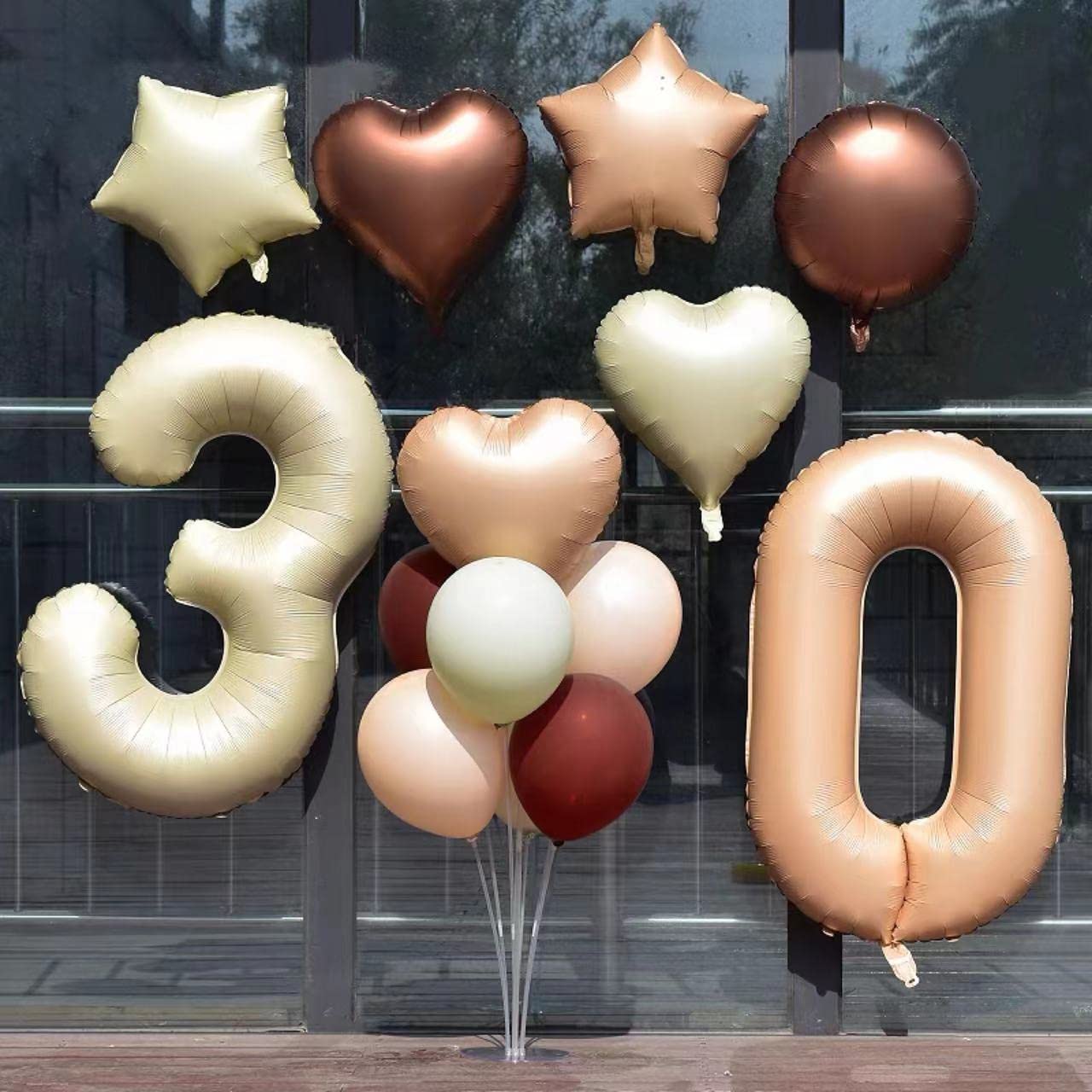 Red 0 balloon 40 Inch Giant Helium Foil Number 0 to 9 Red Balloon Birthday Wedding Party Digital Decorations (Number 0) — view 550