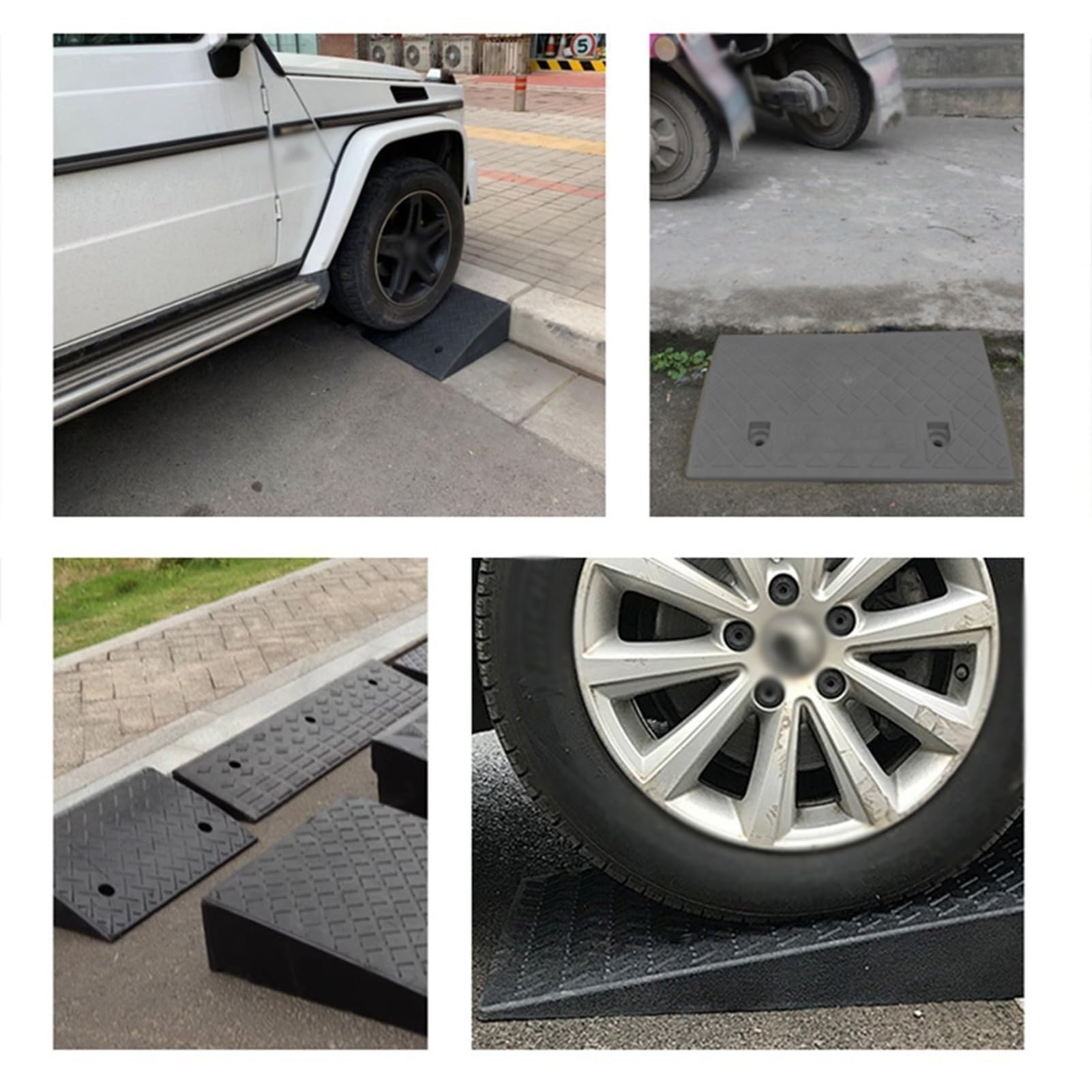 Rampas de Bordillo, Rampas de Goma de 4-7 cm de Altura, Rampas de Umbral de Entrada Portátiles, Rampas para Automóviles, Rampas para Motocicletas, Rampas para Escalones(100x25x4cm)