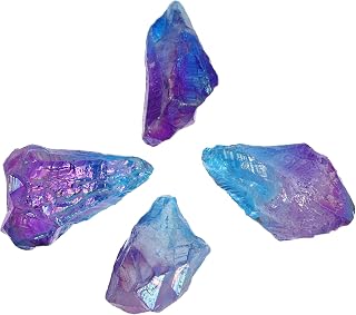 Baluue 4piezas Piedras De Cristal Coloreadas Rocas De Cristal Natural Decoración De Escritorio Para Oficina Azul