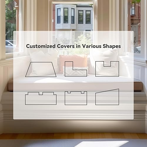 Miniatura 7 de ROFIELTY Fundas de cojín para banco, para fundas de cojín de banco de interiorexterior, las fundas de cojín de ventana se pueden reemplazar (tamaño