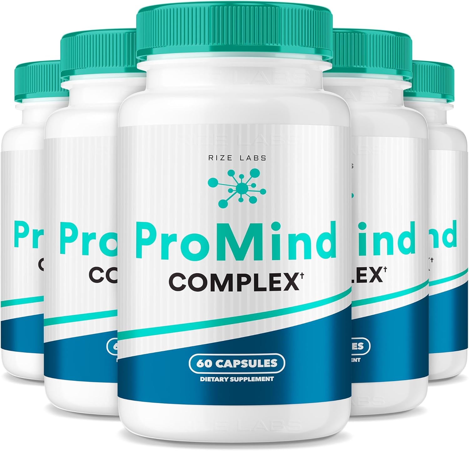 rize labs ProMind Complex Supplement, Organic Memory Supporting Formula to Strengthen the Brain, Used to Boost Memory - Pack of 5(300 Capsules)