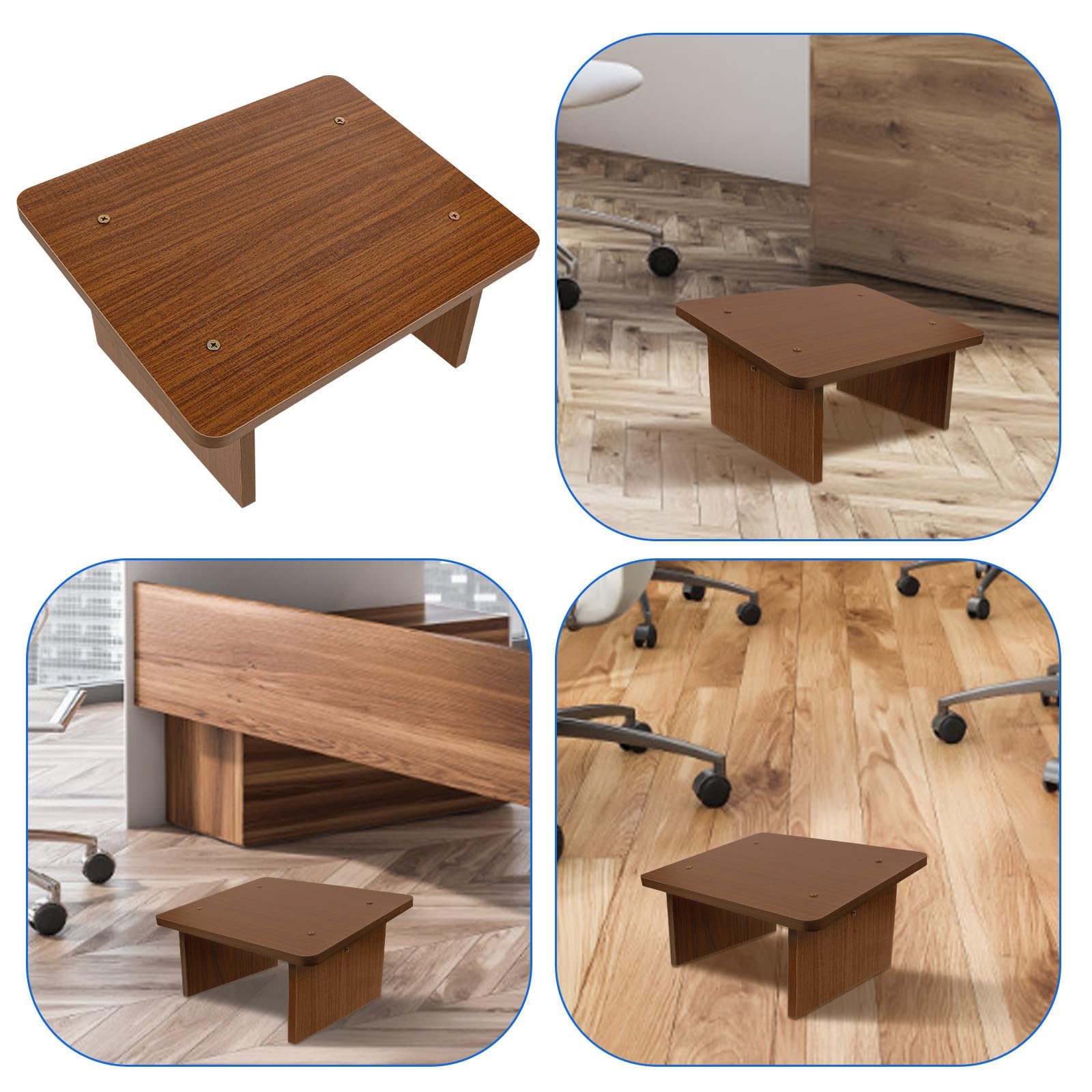 FRCOLOR Reposapiés Que Mejora la Postura y Alivia la Fatiga de Madera Diseño Simple Ergonómico para Oficina y Hogar bajo Escritorio