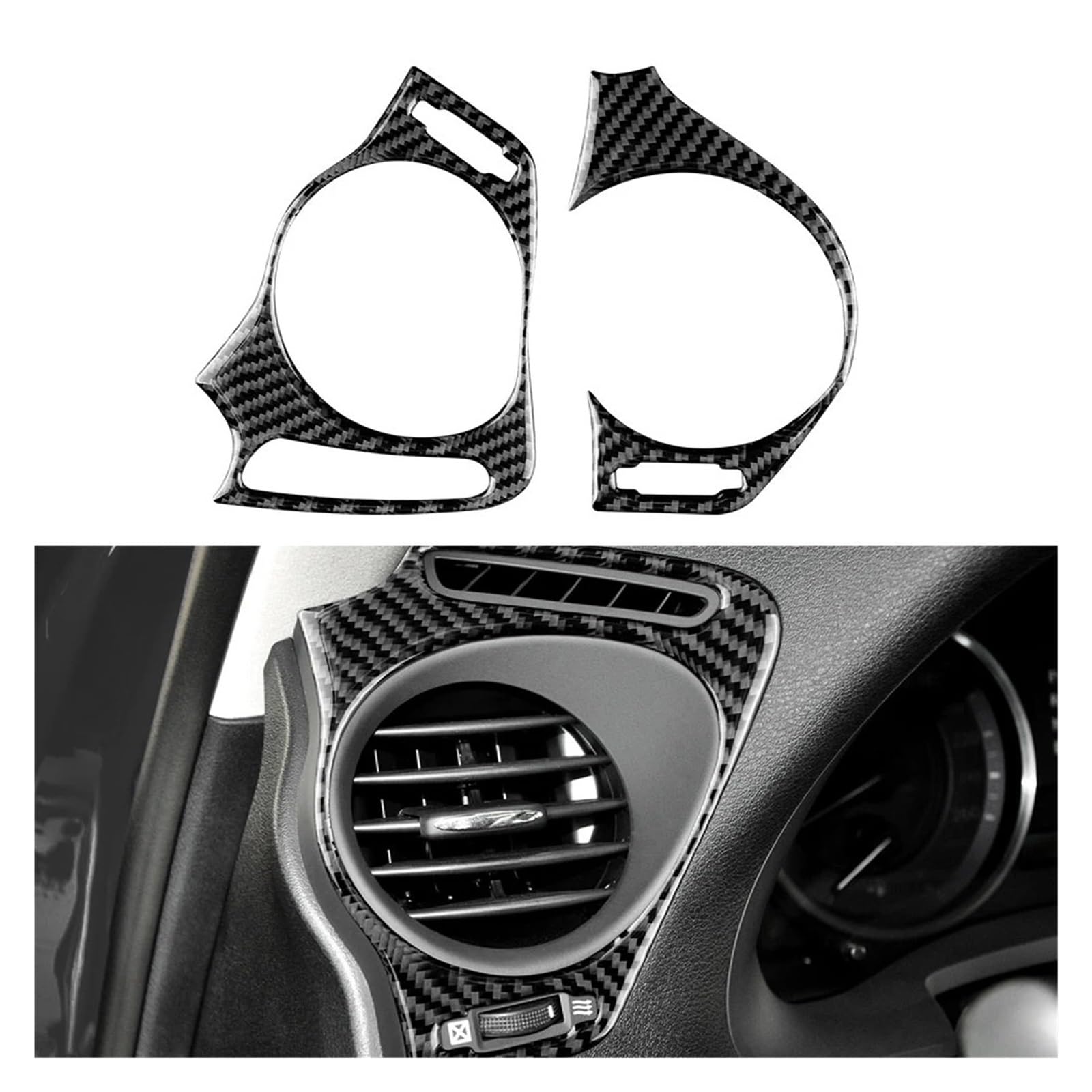 Car Accessory for Lexus IS250 300 350C 2006 2007 2008 2009 2010 2011 2012 Carbon Fiber Car Air Conditioning Vent Outlet Trim Decoration Stickers Interior Mouldings(A RHD)