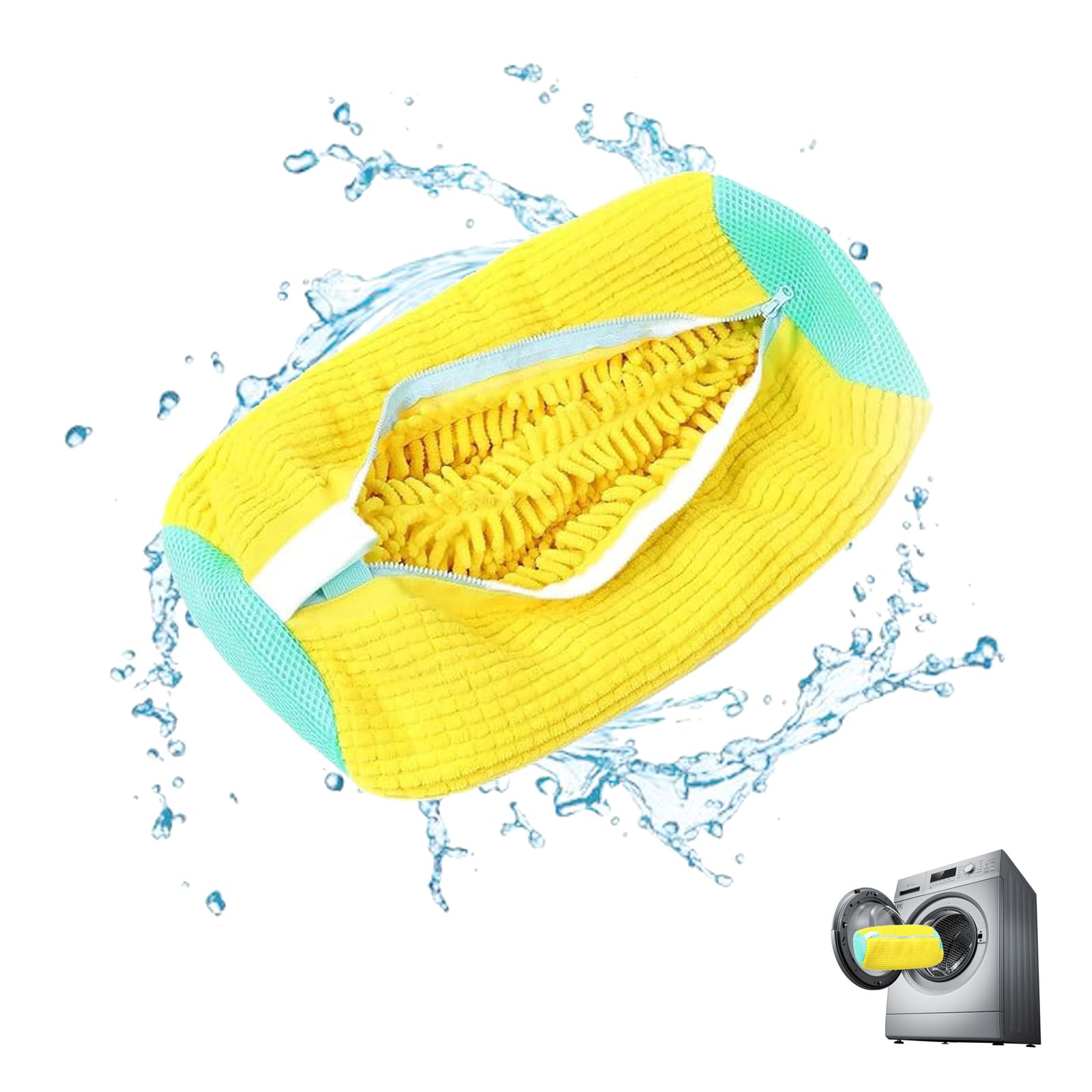 Shoe Washing Machine Bag, Shoe Laundry Bag with Zipper Hook, Reusable Shoe Washing Bag Laundry Bag for Washing Machine Travel Storage for Sneakers Canvas Tennis Running Shoes (yellow)