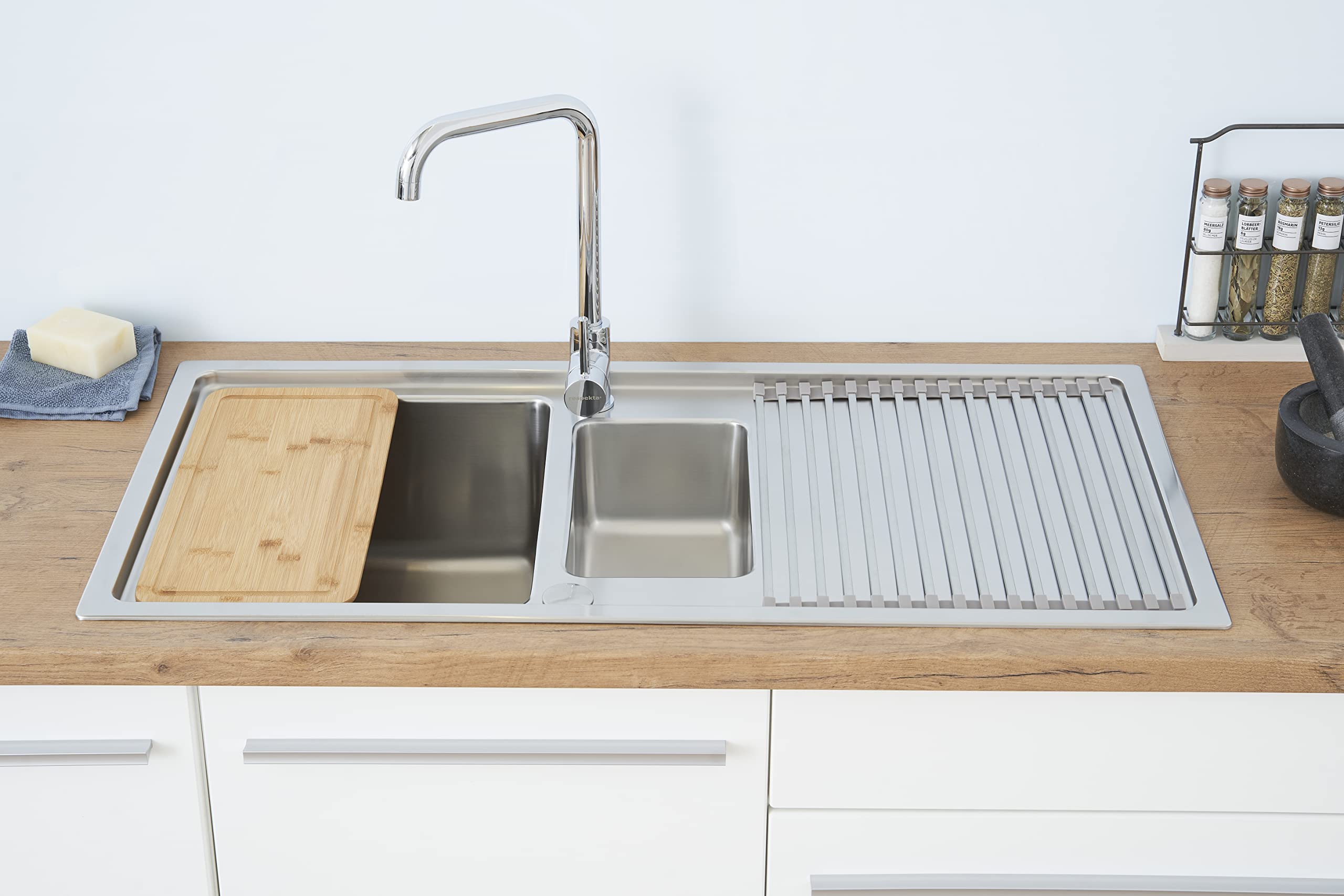 Respekta Lavello, inox, 100x50 cm, 2 vasche
