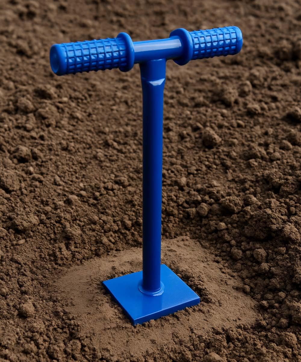 Betonstampfer Erdstampfer Manueller Garten-Bodenverdichter Stampfer Bodenverdichter Platte Größe 20 x 20 cm Gewicht 11.5 Kg Höhe ca. 80cm mit T-Griff