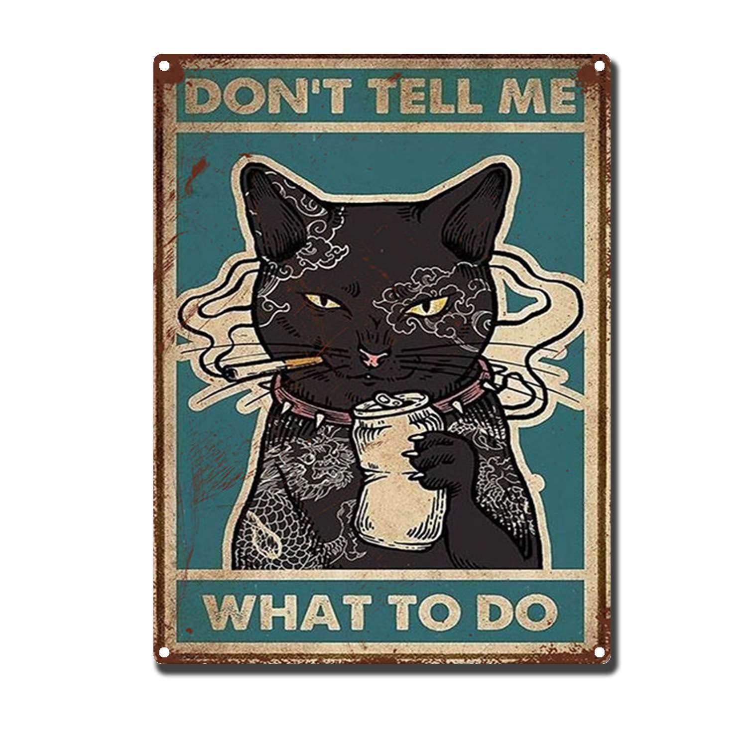 HYCLAM Tin Sign Poster Don't Tell Me What to Do Nostalgic Vintage The Garage Indoor Metal Wall Decor The Mural 12x16inch-Tin Sign