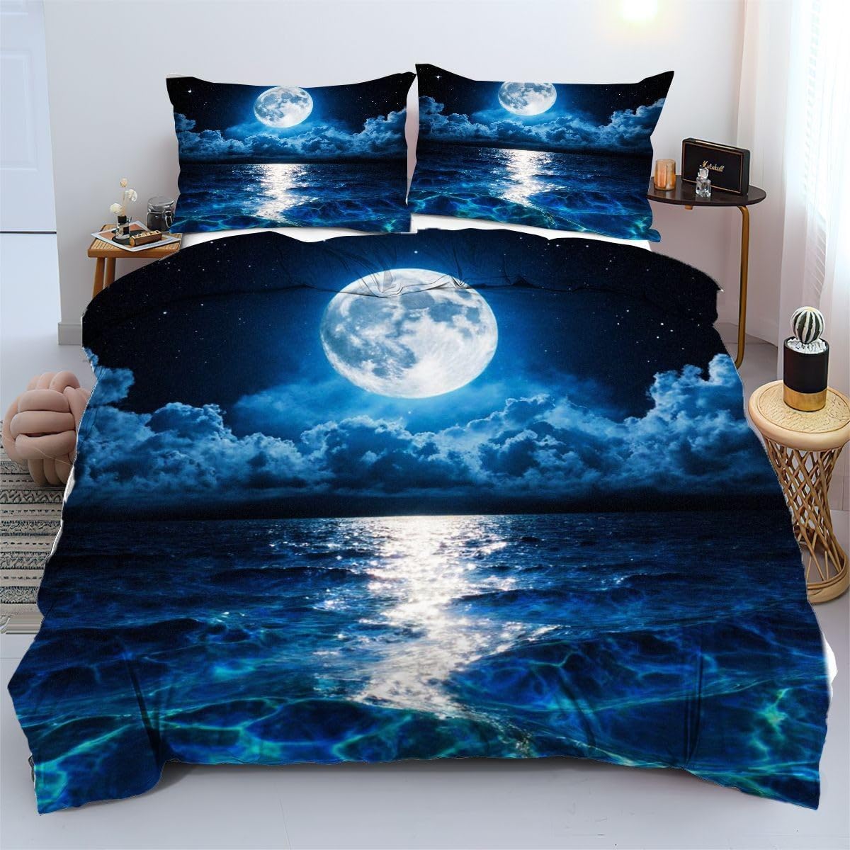Housse de couette 240x260 cm Lune Blanche pour une chambre d'amis raffinée