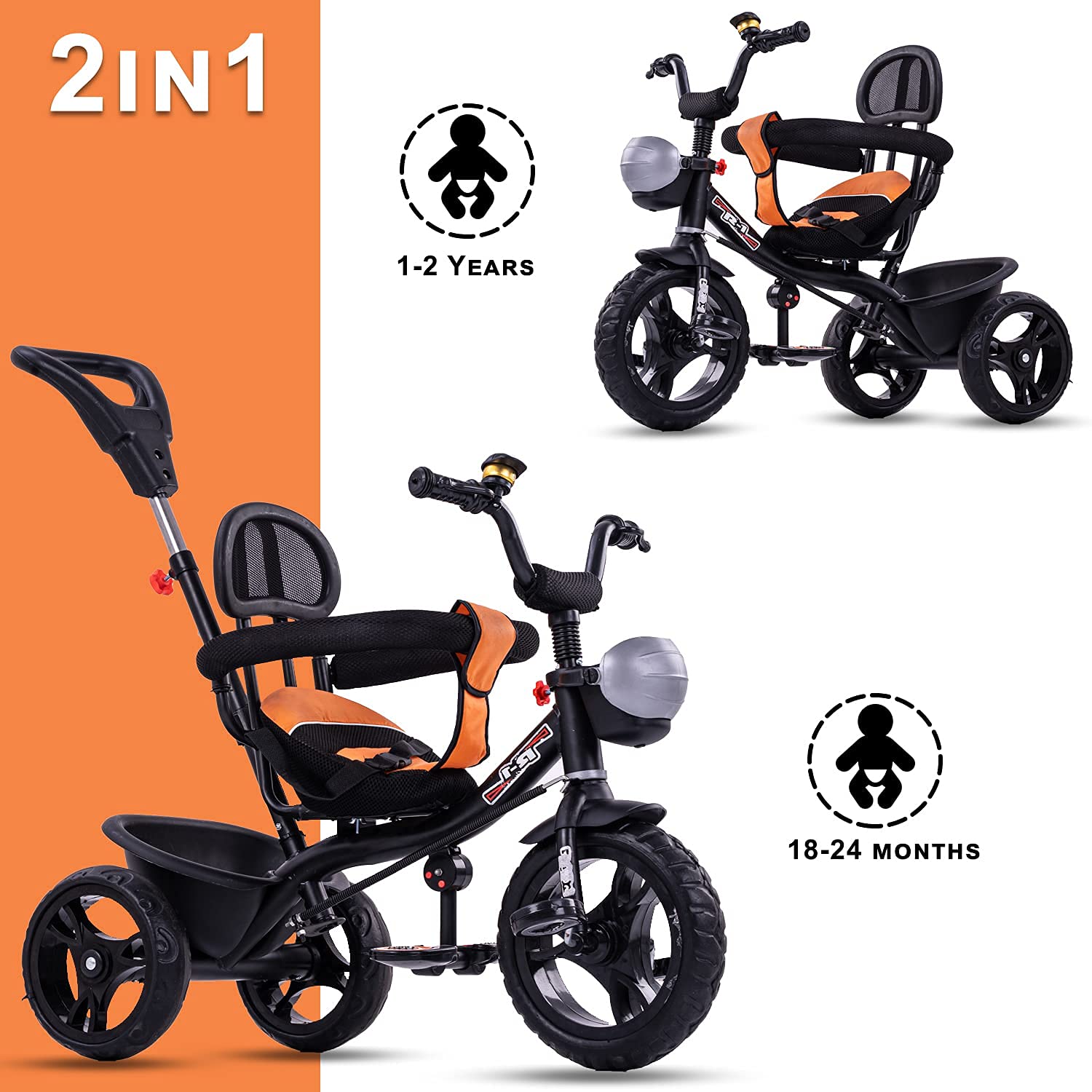 Buy GoodLuck Baybee R1 Kids Tricycle Plug and Play Convertible 2 in 1 Cycle for Kids with