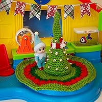 Vista 2 de Muñeca de elfo bebé de Navidad en mono azul