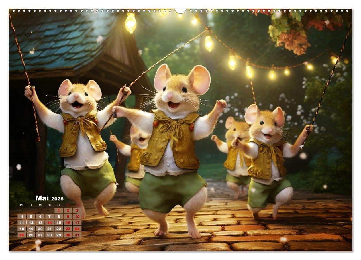 Ein Jahr im Leben von Familie Maus (hochwertiger Premium Wandkalender 2026 DIN A2 quer), Kunstdruck in Hochglanz: Ein verdammt gutes Mäuseleben! (CALVENDO Tiere)