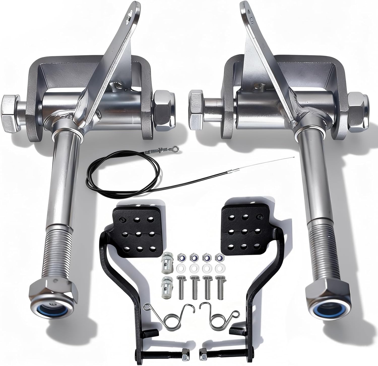 Go Kart Steering Spindle Bracket Set 5/8" Axle 4-1/2" Long with Brake and Throttle Pedal Kit for Predator 212cc 196cc 6.5hp for Manco for Yerf-Dog for Azusa Go Kart Parts Accessories Black