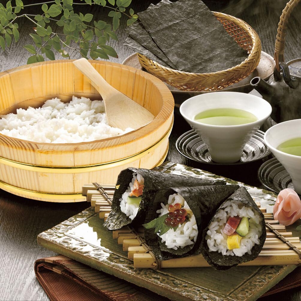 UPKOCH Wooden Sushi Rice Bowl Rice Mixing Tub Hangiri Sushi Oke Wood Sushi Barrel Japanese Sushi Rice Storage Bucket for Home Restaurant, 28cm